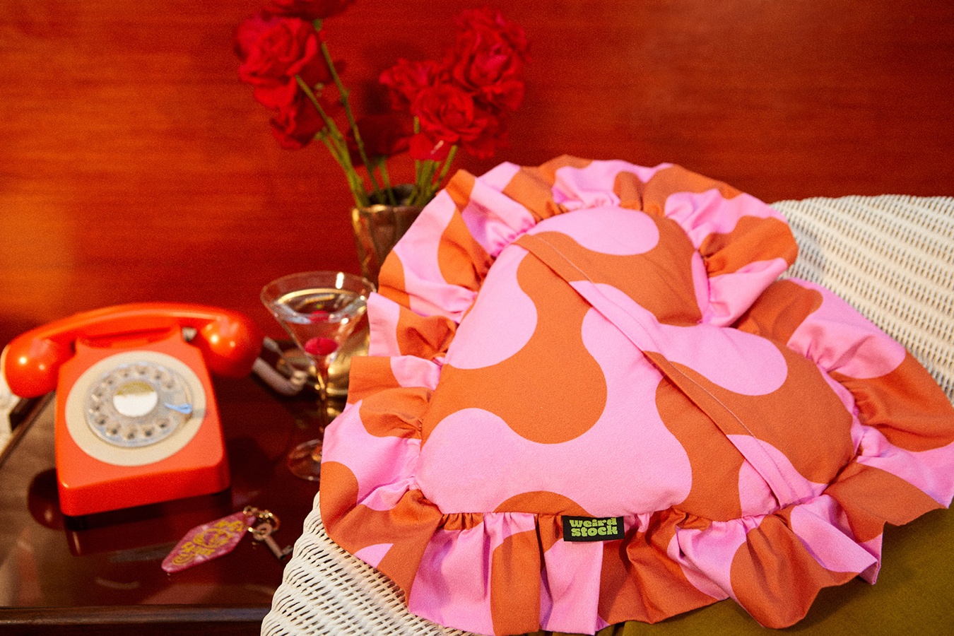Dragstrip Disco Young Hearts Ruffle Cushion
