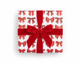 Red Ribbon Gift Wrap sheets x2