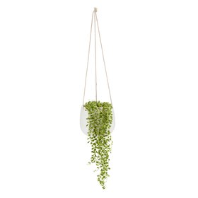 Verve String of beads in White Ceramic Hanging pot 13cm