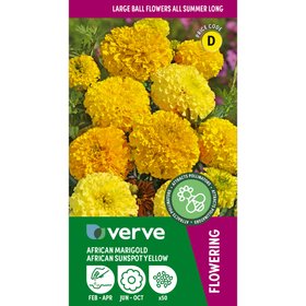 Verve African Sunspot Yellow Marigold Flower Seeds