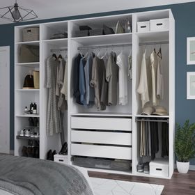 GoodHome Atomia Storage Freestanding White Wardrobe