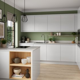 Goodhome Garcinia Gloss Light Grey Kitchen