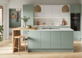 GoodHome Garcinia Gloss Reed Green Kitchen