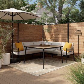 GoodHome Siliana Matt Beige Metal 5 Seater Coffee set