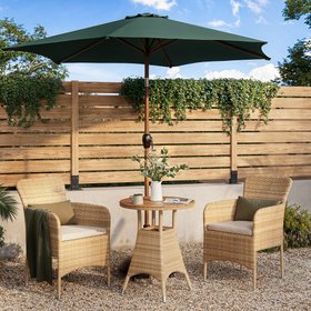 GoodHome Elos Beige Rattan effect 2 seater Bistro set