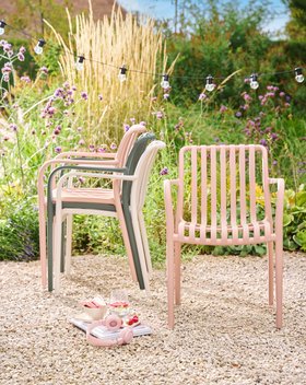 GoodHome Timbo Pink Plastic Armchair