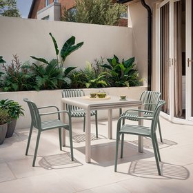 GoodHome Timbo Dark green Plastic Armchair