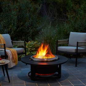 GoodHome Celsian Steel Matt Black Firepit