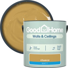 GoodHome Chueca Matt Wall & ceiling Emulsion paint, 2.5L - Yellow