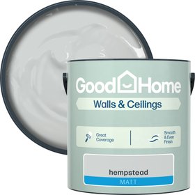 GoodHome Hempstead Matt Wall & ceiling Emulsion paint, 2.5L - Grey