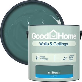 GoodHome Milltown Matt Wall & ceiling Emulsion paint, 2.5L - Green