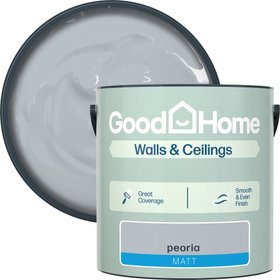 GoodHome Peoria Matt Wall & ceiling Emulsion paint, 2.5L - Grey