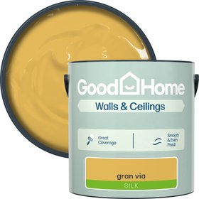 GoodHome Gran Via Matt Wall & ceiling Emulsion paint, 2.5L - Yellow