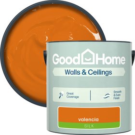 GoodHome Valencia Silk Wall & ceiling Emulsion paint, 2.5L - Orange