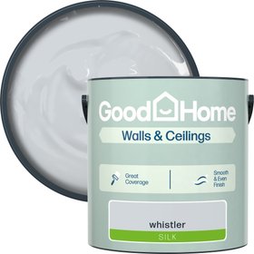 GoodHome Whistler Silk Wall & ceiling Emulsion paint, 2.5L - Grey