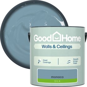 GoodHome Monaco Silk Wall & ceiling Emulsion paint, 2.5L - Blue