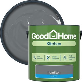 GoodHome Hamilton Matt Wall & ceiling Emulsion paint, 2.5L - Grey