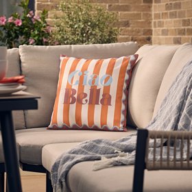 Ciao Bella Print effect Indoor & outdoor Cushion (L)43cm (W)43cm