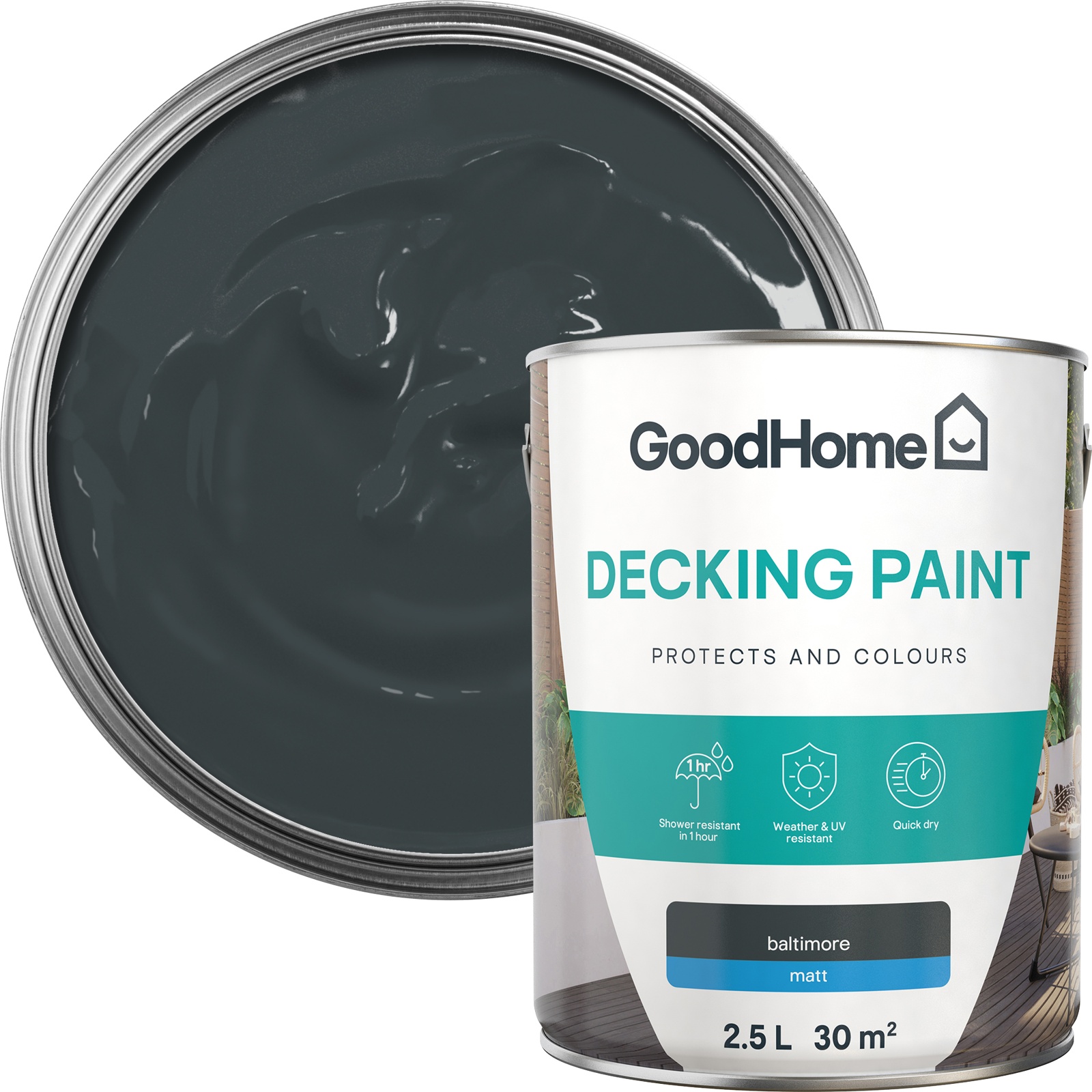 GoodHome Matt Baltimore Decking paint