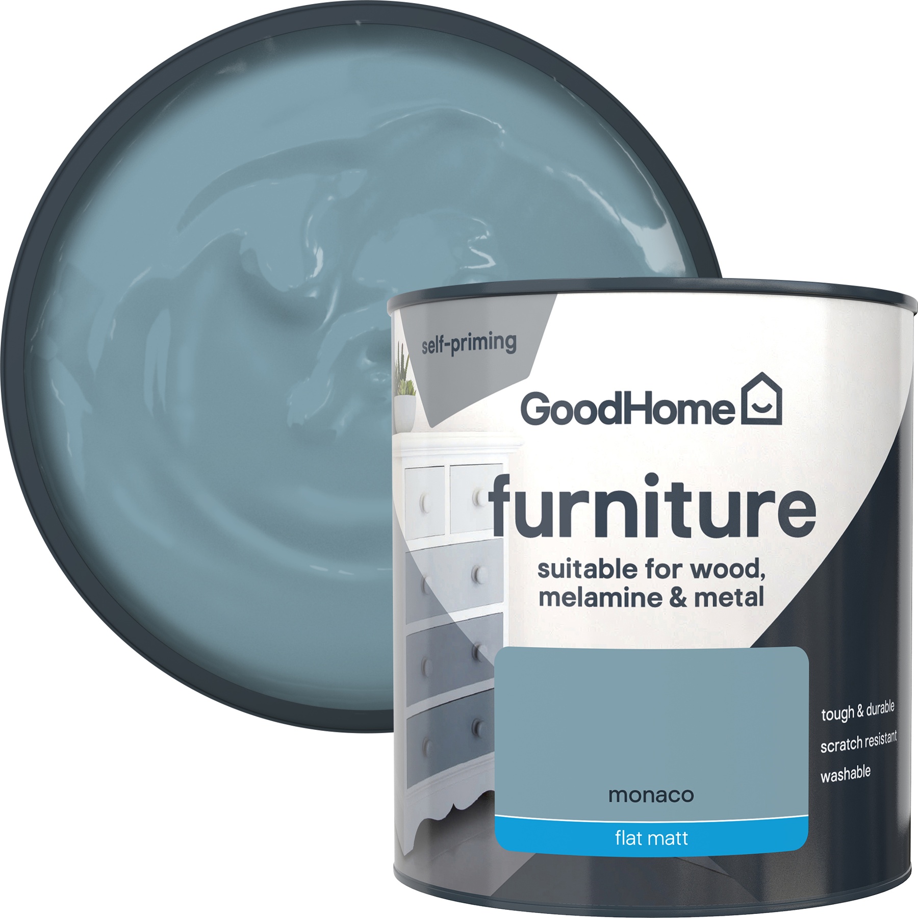 GoodHome Monaco Flat Matt Furniture Paint