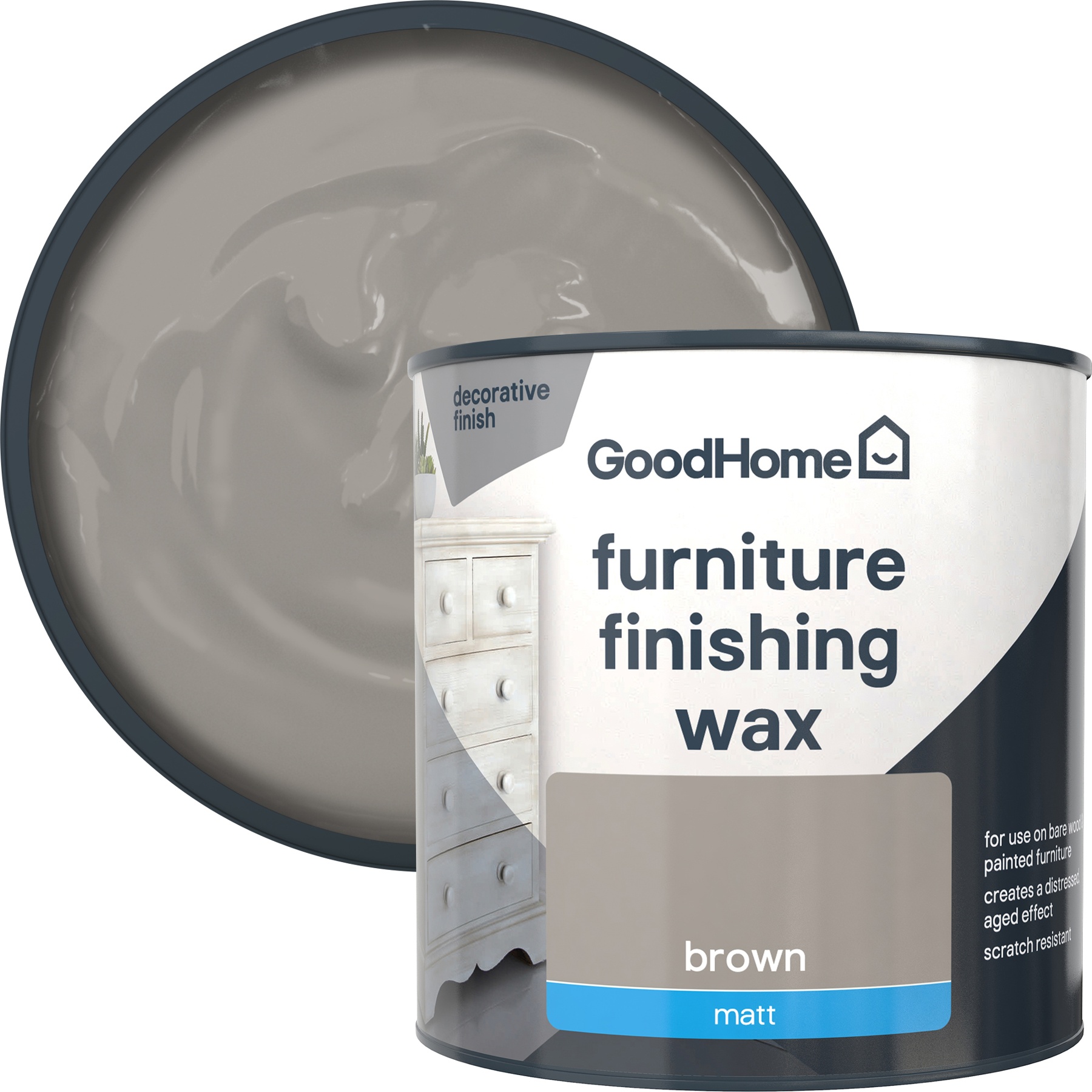 GoodHome Brown Matt Furniture Finishing Wax