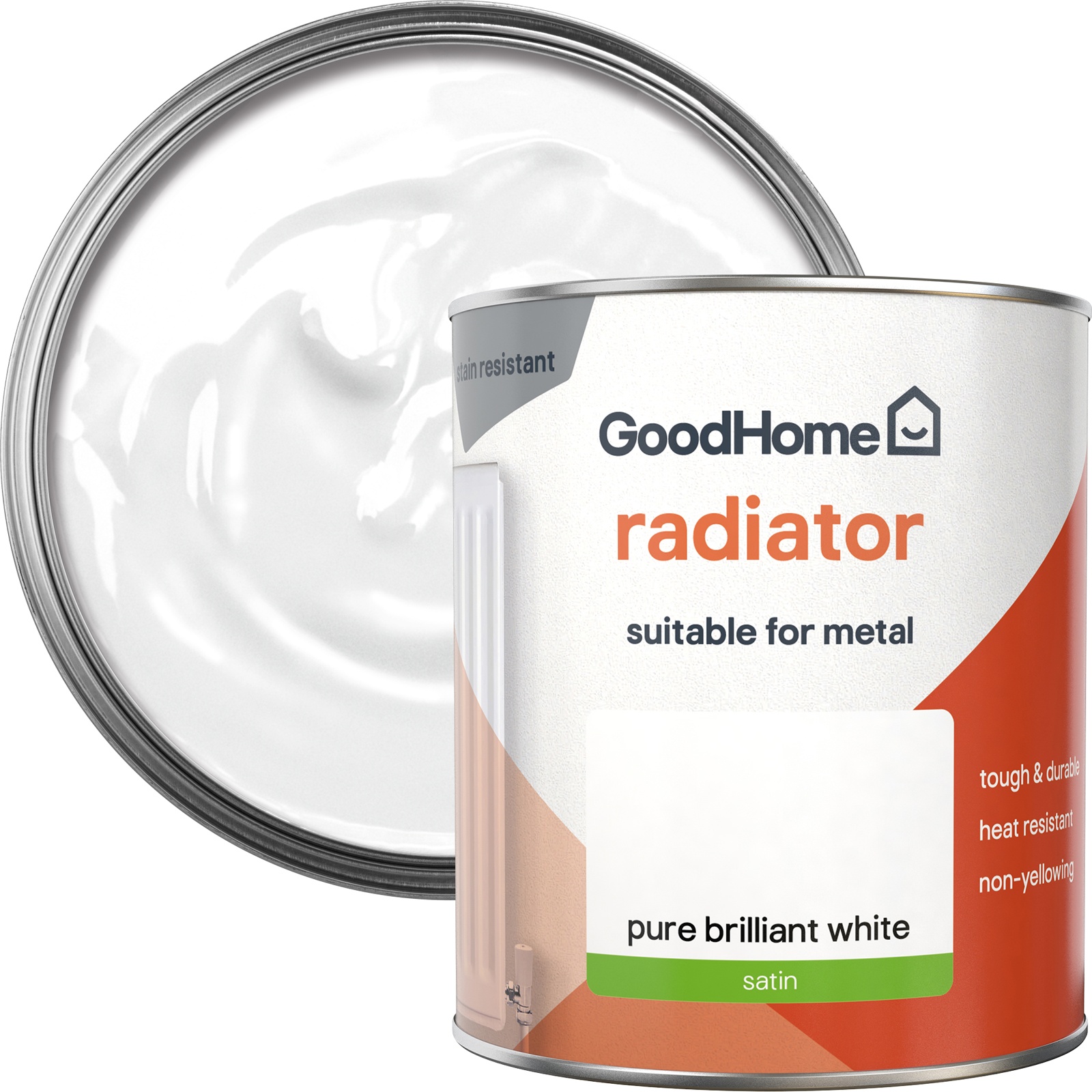 GoodHome Renovation Pure Brilliant White Radiator & Appliance paint