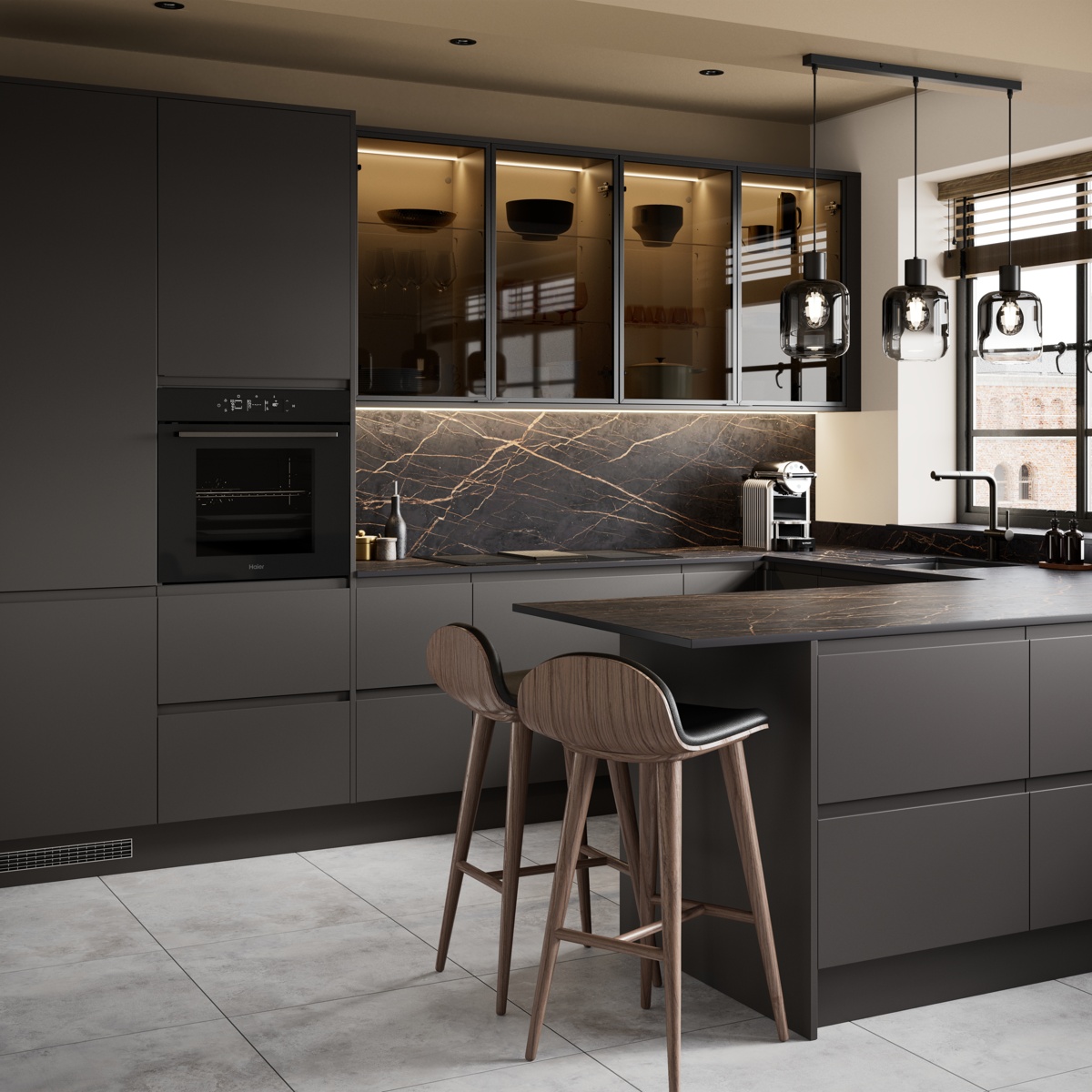 Goodhome Garcinia Matt Carbon Kitchen
