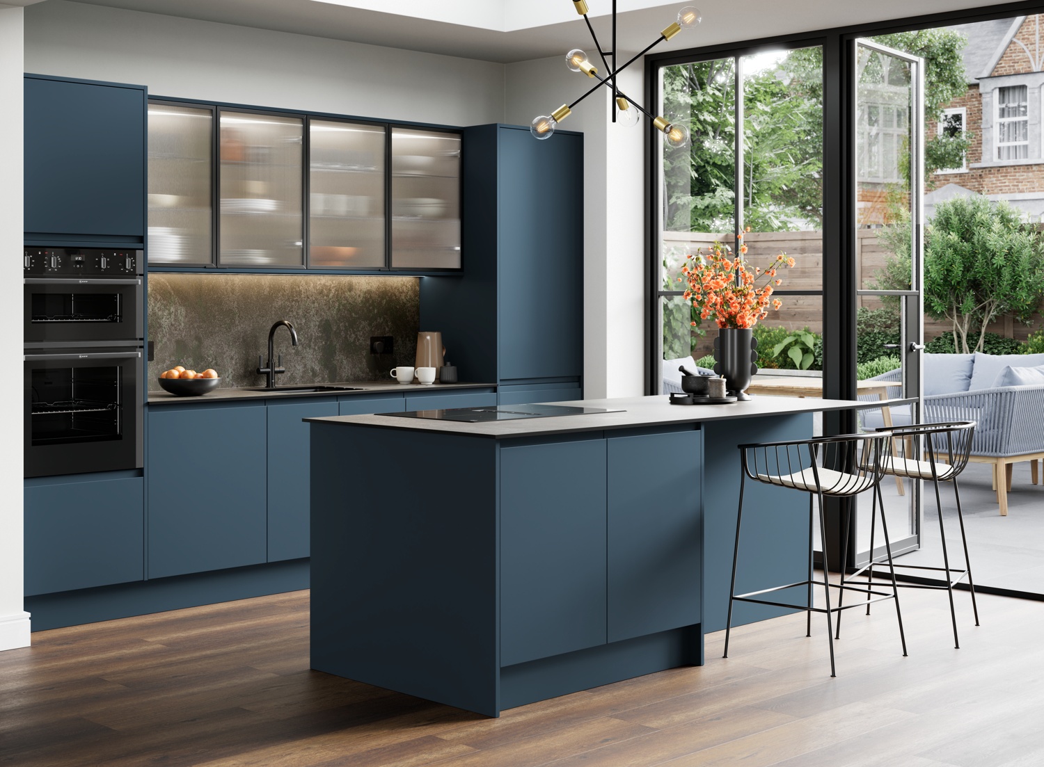 GoodHome Garcinia Ocean Blue Kitchen