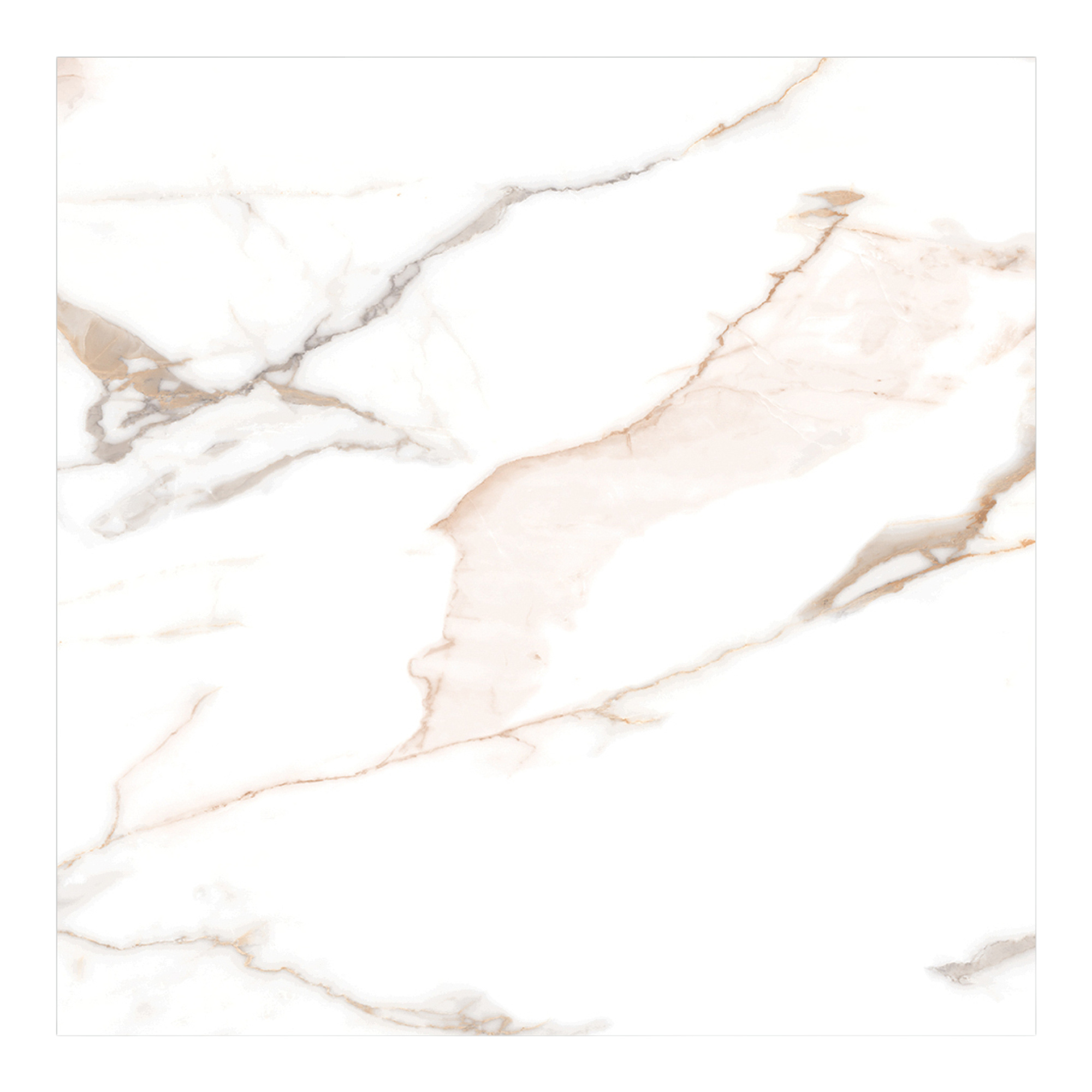 GoodHome Cervo White & gold Matt Marble effect Porcelain Indoor Wall & floor Tile