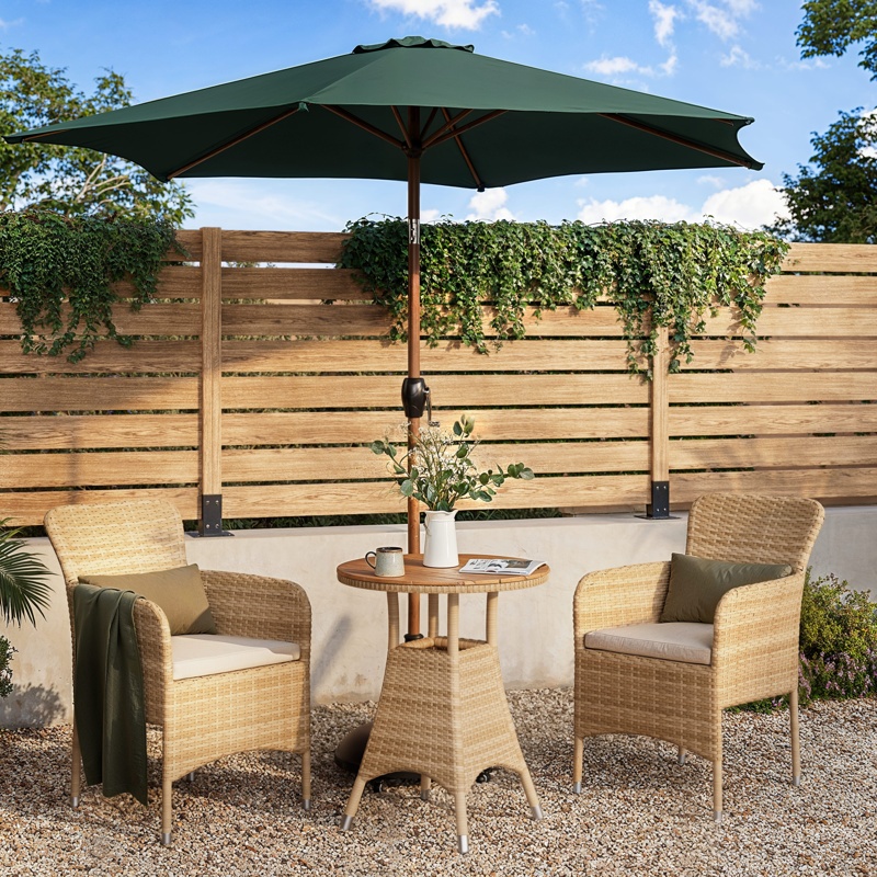 GoodHome Elos Beige Rattan effect 2 seater Bistro set