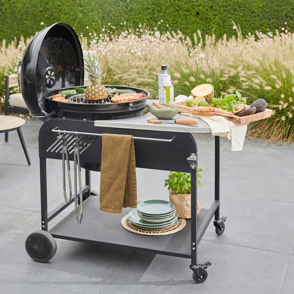 GoodHome Elland Black Charcoal Round BBQ  Diam 570mm