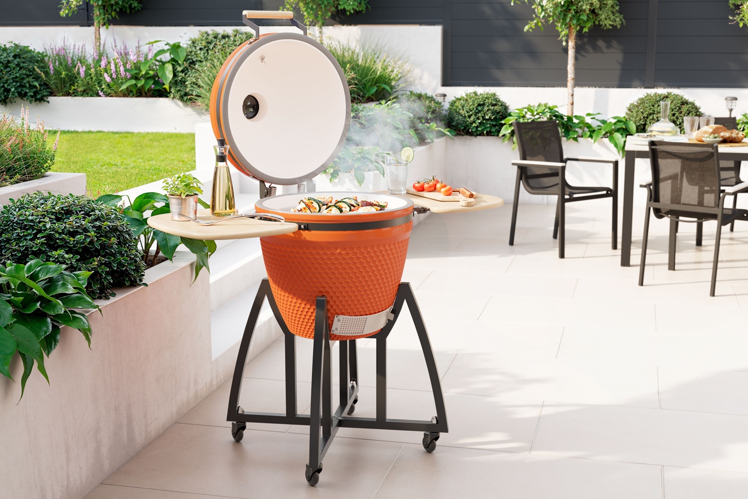 GoodHome Sagami Orange Charcoal BBQ