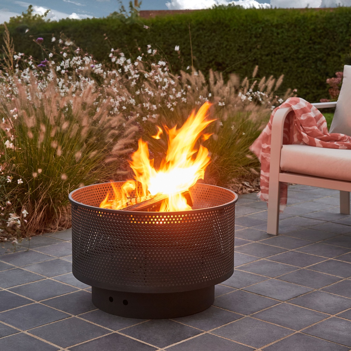 GoodHome Aconite Steel Matt Black Firepit