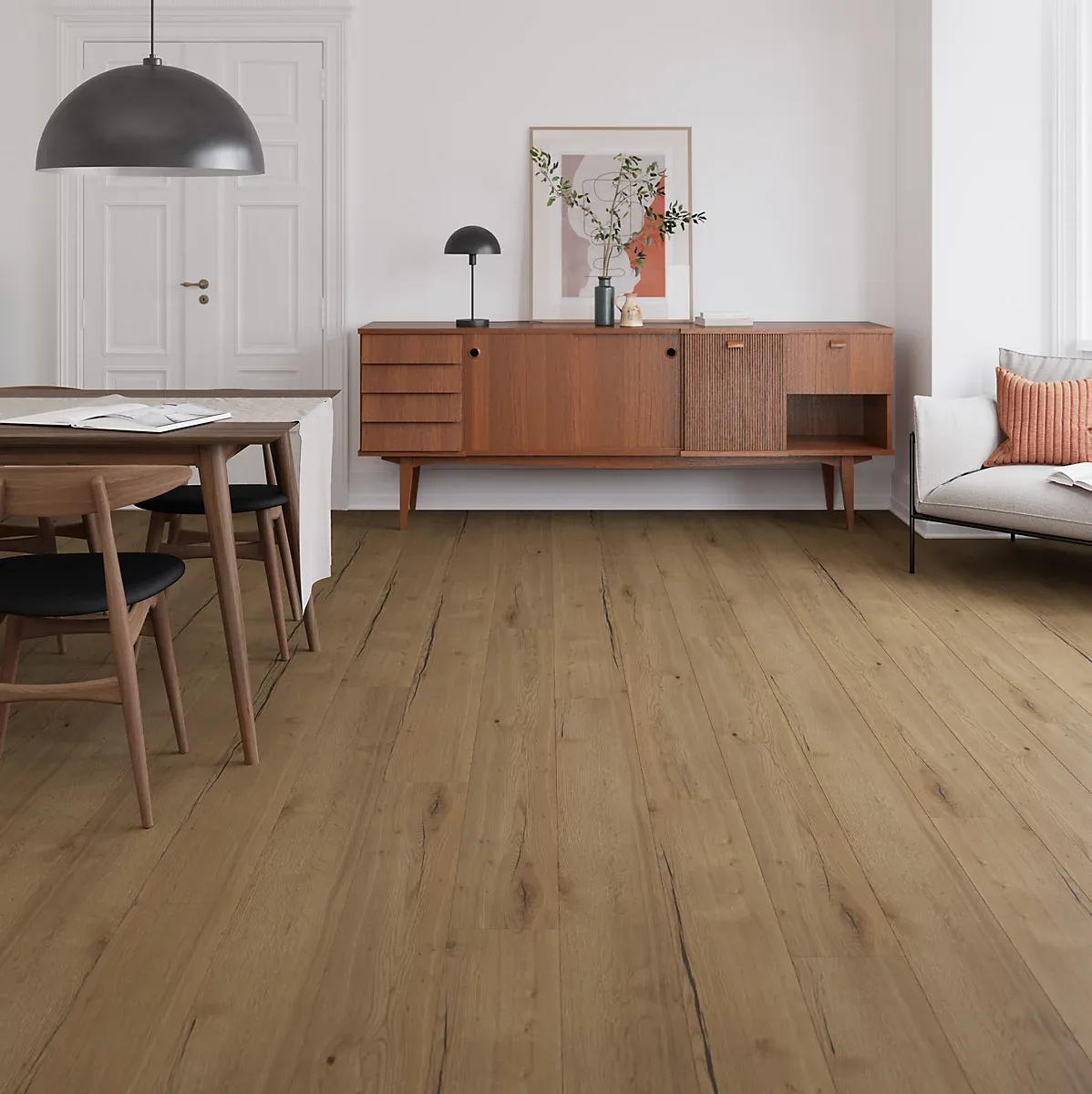GoodHome Leominster Natural wood effect Structured Laminate Flooring, 1.99m²