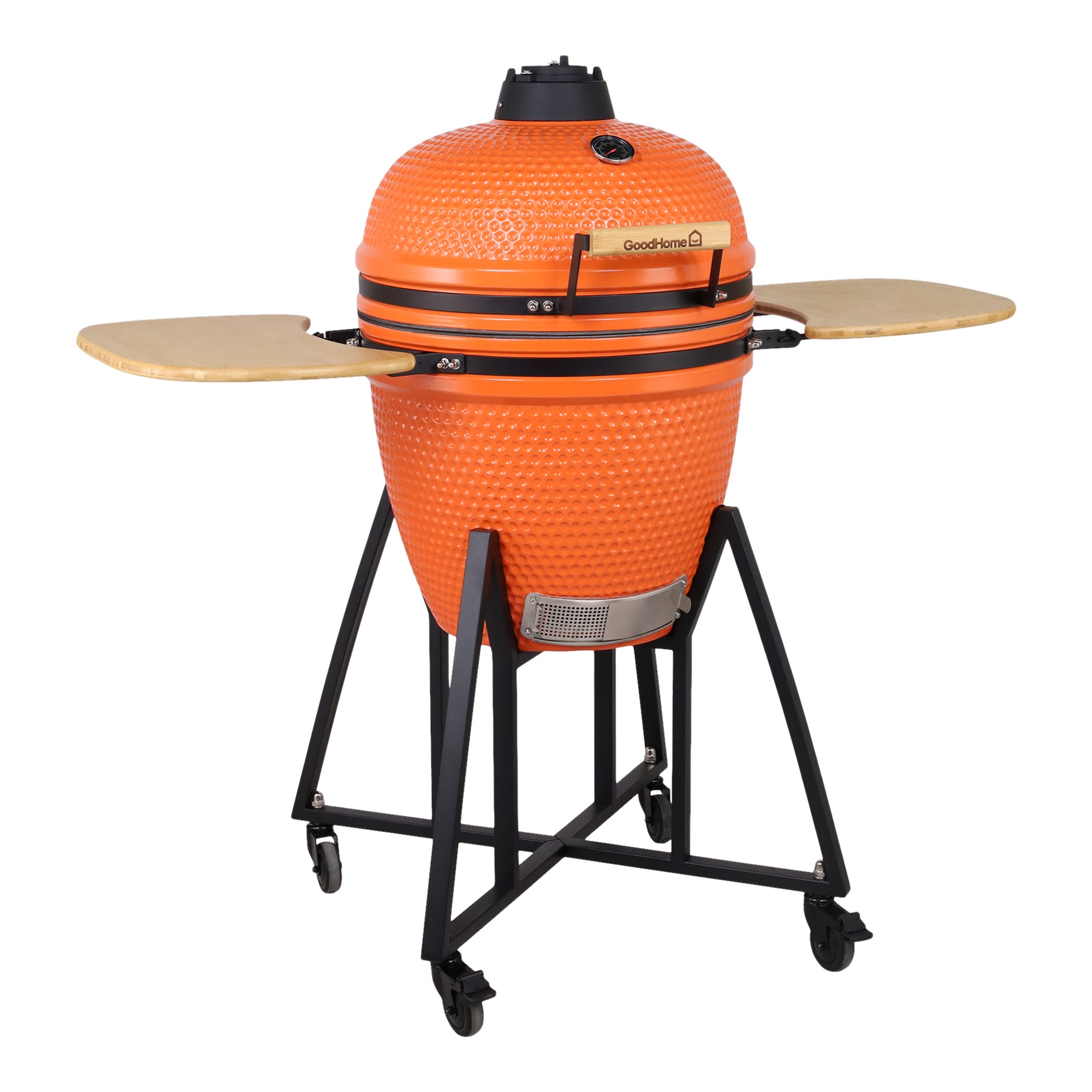 GoodHome Sagami Orange Ceramic Charcoal Kamado Egg BBQ