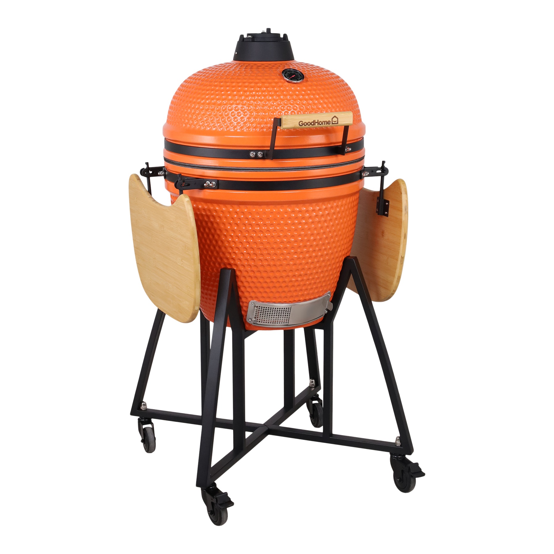 GoodHome Sagami Orange Ceramic Charcoal Kamado Egg BBQ