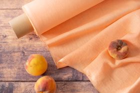 Washed Pure Peach Linen Fabric 205 g/m²