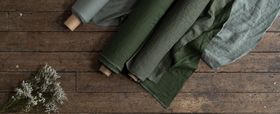 Washed Pure Avocado Green Linen Fabric 205 g/m²