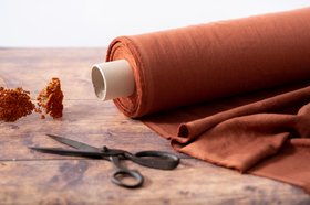 Terracotta Linen Fabric 205 g/m²