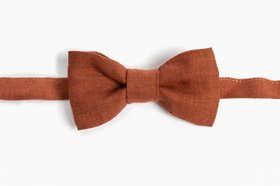 Terracotta Linen Bow Tie