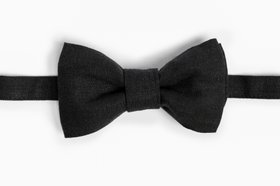Black Linen Bow Tie