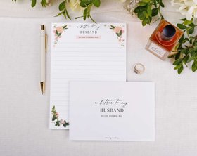 Pink Floral Wedding Letter to My Wife