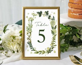 Blue Garden Wedding Table Numbers