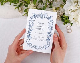 Blue Garden Order Of Service For Wedding Ceremony