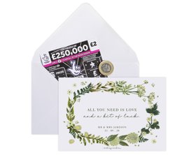 Botanical Scratch Card Envelopes For Wedding Favour