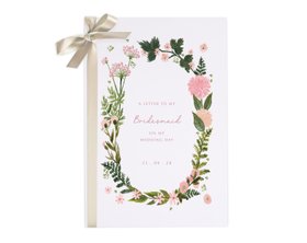 Pink Floral Wedding Thank You Card For Bridal Party