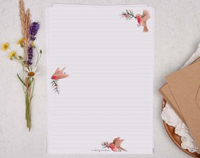 A4 writing paper with Robin Bird