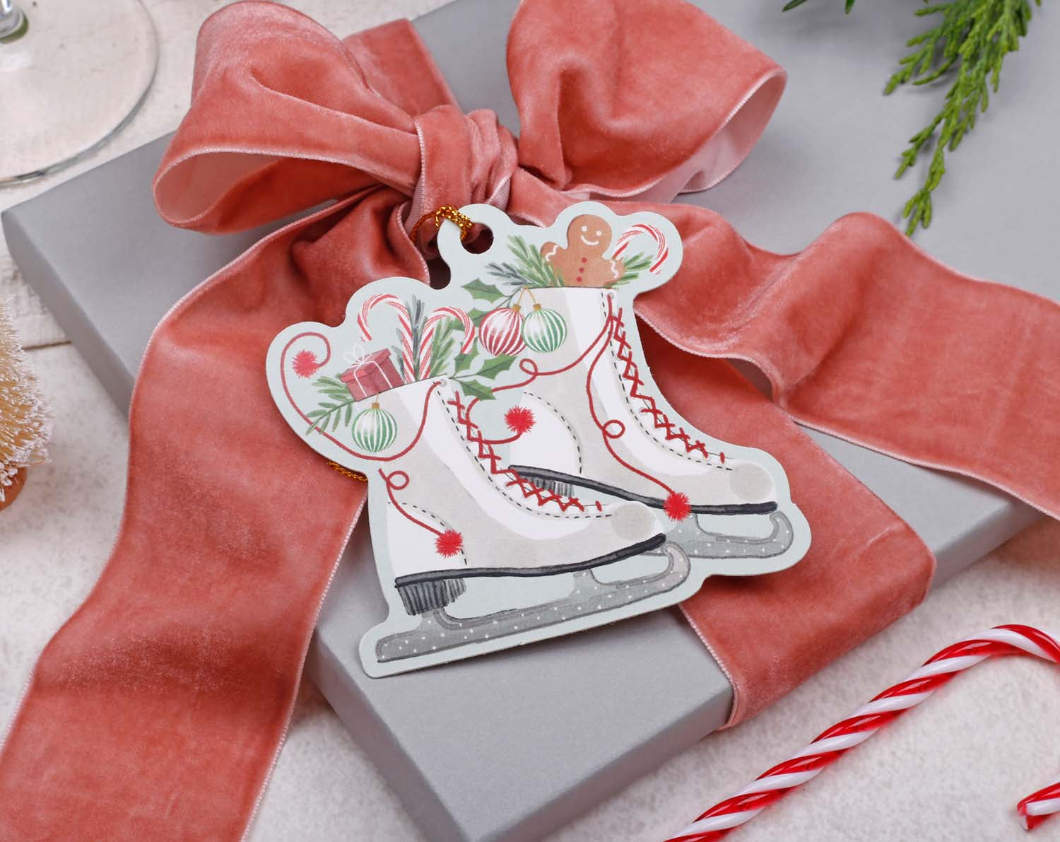 Ice Skating Christmas Gift Tags