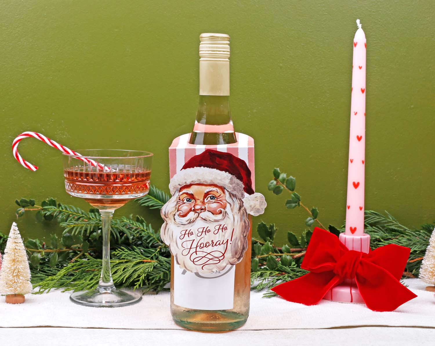 Santa Christmas Bottle Gift Tags