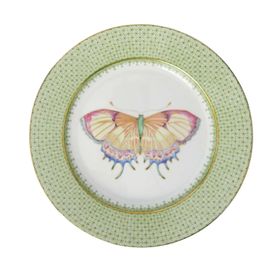 Green Apple Lace Plate Butterfly Side/Pudding Plates - Set of 4